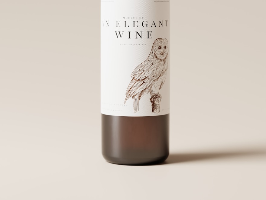 Slim dessert wine bottle on a soft neutral backdrop