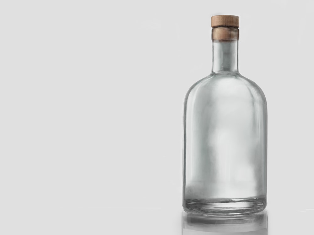 Corked flint glass spirits bottle — custom liquor bottle shape